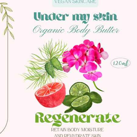 REGENERATE , Organic Body Butter- 120 ml glass jar