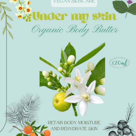 Under my skin, Organic Body Butter - 120 ml glass jar