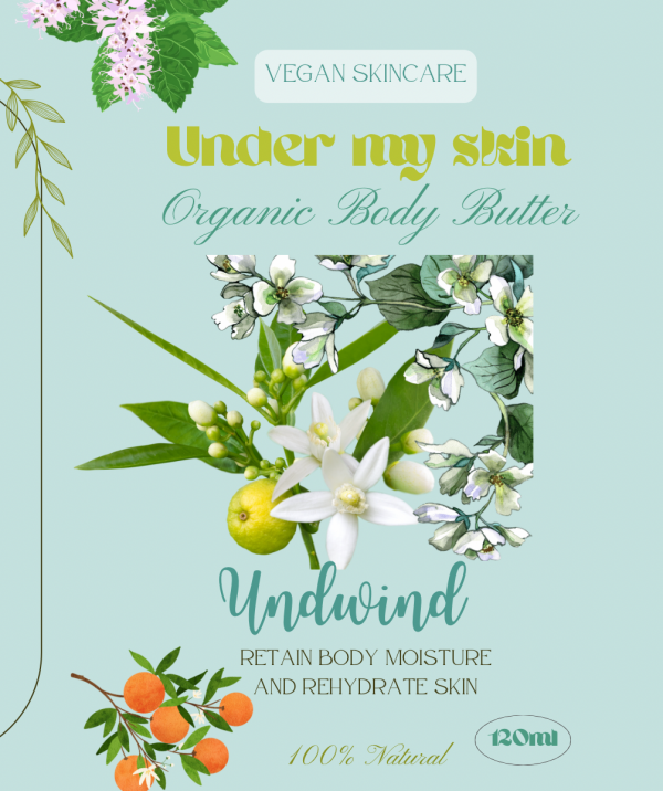 UNWIND, Organic Body Butter -120 ml glass jar